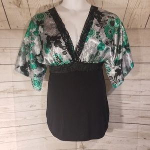 Sele Kimono Sleeve Multi Color Top